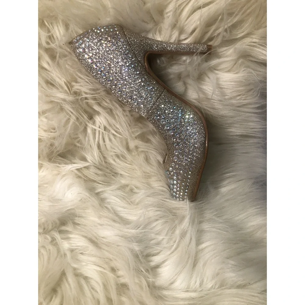 Forever-Women‎ Event 94 Champagne Glitter Stilettoes  PUMP BRAND NEW SIZE 7.5 - Picture 8 of 13